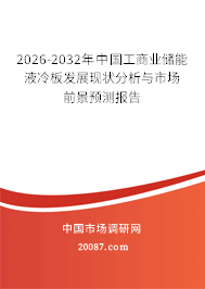 2026-2032年中国工商业储能液冷板发展现状分析与市场前景预测报告