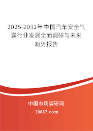 2025-2031年中国汽车安全气囊行业发展全面调研与未来趋势报告