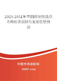 2025-2031年中国碳化硅晶须市场现状调研与发展前景预测 2025-2031年中国碳化硅晶须市场现状调研与发展前景预测