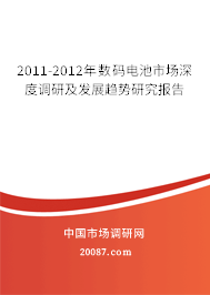 2011-2012年数码电池市场深度调研及发展趋势研究报告