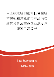 中国碳素结构钢和低合金结构热轧和冷轧钢带产品消费结构分析及重点企业深度调研项目建议书
