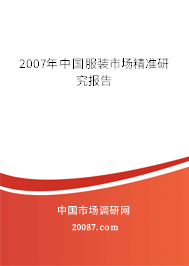 2007年中国服装市场精准研究报告