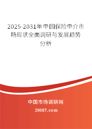 2025-2031年中国保险中介市场现状全面调研与发展趋势分析