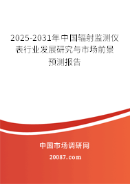 2025-2031年中国辐射监测仪表行业发展研究与市场前景预测报告