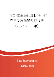 中国功率半导体模块行业研究与发展前景预测报告（2025-2031年）