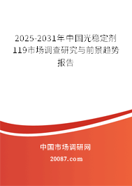 2025-2031年中国光稳定剂119市场调查研究与前景趋势报告 2025-2031年中国光稳定剂119市场调查研究与前景趋势报告