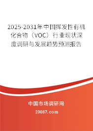 2025-2031年中国挥发性有机化合物（VOC）行业现状深度调研与发展趋势预测报告