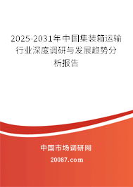 2025-2031年中国集装箱运输行业深度调研与发展趋势分析报告