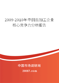 2009-2010年中国盐加工企业核心竞争力分析报告