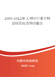 2009-2012年人棉纱行业市场调研及投资预测报告
