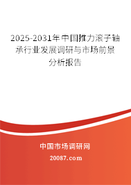 2025-2031年中国推力滚子轴承行业发展调研与市场前景分析报告
