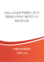 2025-2031年中国苯乙烯-丙烯酸酯共聚物行业研究与市场前景分析