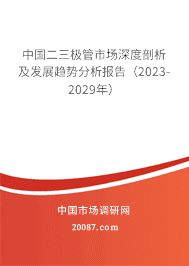 中国二三极管市场深度剖析及发展趋势分析报告(2023-2029年) 中国二三极管市场深度剖析及发展趋势分析报告(2023-2029年)