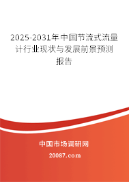 2025-2031年中国节流式流量计行业现状与发展前景预测报告 2025-2031年中国节流式流量计行业现状与发展前景预测报告