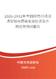 2026-2032年中国径向引线浸渍型钽电容器发展现状及市场前景预测报告