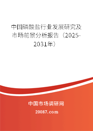 中国磷酸盐行业发展研究及市场前景分析报告（2025-2031年）