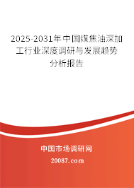 2025-2031年中国煤焦油深加工行业深度调研与发展趋势分析报告 2025-2031年中国煤焦油深加工行业深度调研与发展趋势分析报告