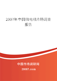 2007年中国微电机市场调查报告