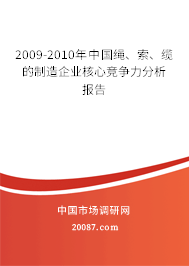 2009-2010年中国绳、索、缆的制造企业核心竞争力分析报告