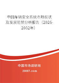 中国车辆安全系统市场现状及发展前景分析报告（2026-2032年）