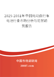 2025-2031年中国电动自行车电池行业市场分析与前景趋势报告