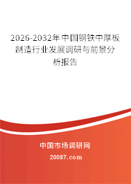 2026-2032年中国钢铁中厚板制造行业发展调研与前景分析报告 2026-2032年中国钢铁中厚板制造行业发展调研与前景分析报告