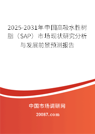 2025-2031年中国高吸水性树脂（SAP）市场现状研究分析与发展前景预测报告