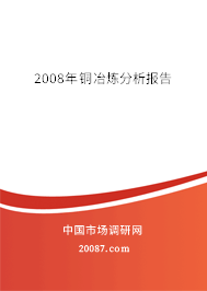 2008年铜冶炼分析报告