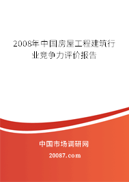 2008年中国房屋工程建筑行业竞争力评价报告