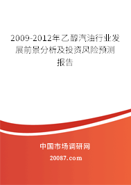 2009-2012年乙醇汽油行业发展前景分析及投资风险预测报告