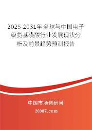 2025-2031年全球与中国电子级氨基磺酸行业发展现状分析及前景趋势预测报告