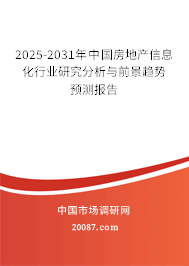 2025-2031年中国房地产信息化行业研究分析与前景趋势预测报告