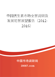 中国抗生素市场全景调研及发展前景展望报告（2012-2016）