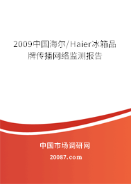 2009中国海尔/Haier冰箱品牌传播网络监测报告