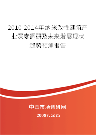 2010-2014年纳米改性建筑产业深度调研及未来发展现状趋势预测报告