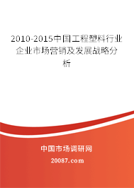 2010-2015中国工程塑料行业企业市场营销及发展战略分析 2010-2015中国工程塑料行业企业市场营销及发展战略分析