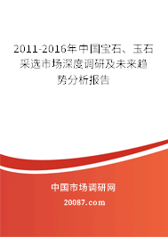 2011-2016年中国宝石、玉石采选市场深度调研及未来趋势分析报告