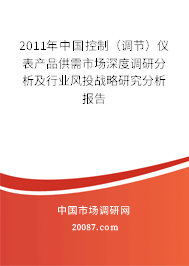 2011年中国控制（调节）仪表产品供需市场深度调研分析及行业风投战略研究分析报告