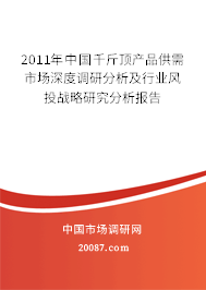 2011年中国千斤顶产品供需市场深度调研分析及行业风投战略研究分析报告