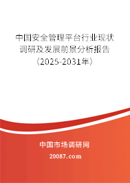 中国安全管理平台行业现状调研及发展前景分析报告(2025-2031年) 中国安全管理平台行业现状调研及发展前景分析报告(2025-2031年)