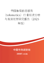 中国车载信息服务（telematics）行业现状分析与发展前景研究报告（2025年版）