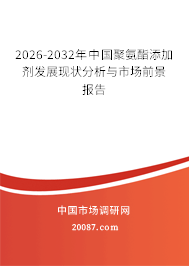 2026-2032年中国聚氨酯添加剂发展现状分析与市场前景报告 2026-2032年中国聚氨酯添加剂发展现状分析与市场前景报告
