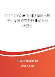 2026-2032年中国路面透水砖行业发展研究与行业前景分析报告