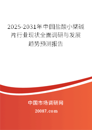 2024-2030年中国盐酸小檗碱片行业现状全面调研与发展趋势预测报告 2024-2030年中国盐酸小檗碱片行业现状全面调研与发展趋势预测报告