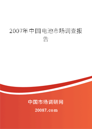 2007年中国电池市场调查报告