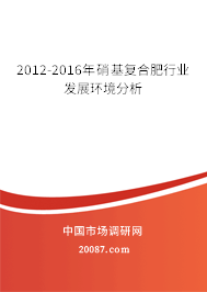2012-2016年硝基复合肥行业发展环境分析