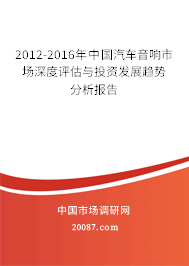 2012-2016年中国汽车音响市场深度评估与投资发展趋势分析报告