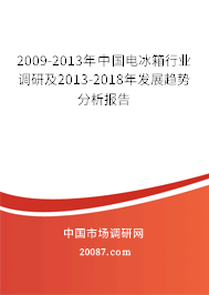 2009-2013年中国电冰箱行业调研及2013-2018年发展趋势分析报告