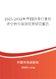 2025-2031年中国沥青行业现状分析与发展前景研究报告