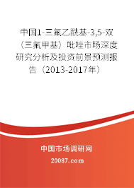 中国1-三氟乙酰基-3,5-双（三氟甲基）吡唑市场深度研究分析及投资前景预测报告（2013-2017年）